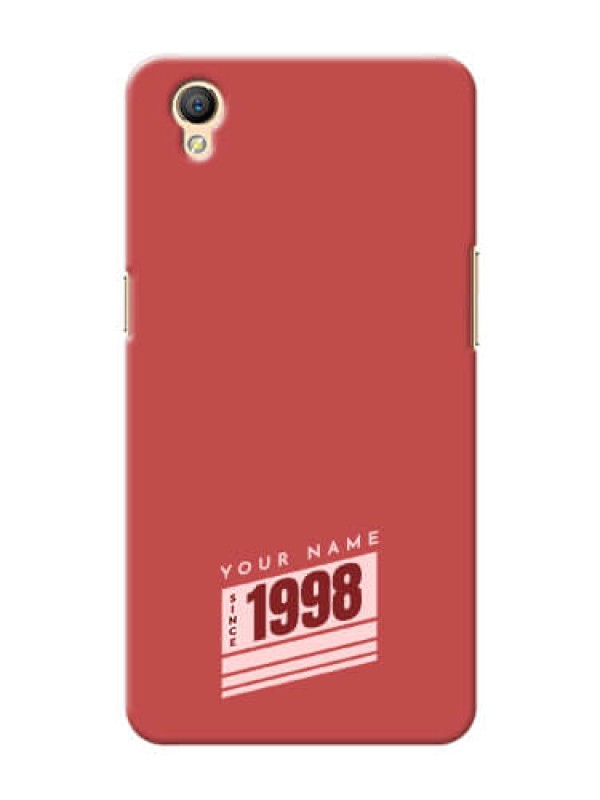 Custom Oppo A37 Phone Back Covers: Red custom year of birth Design