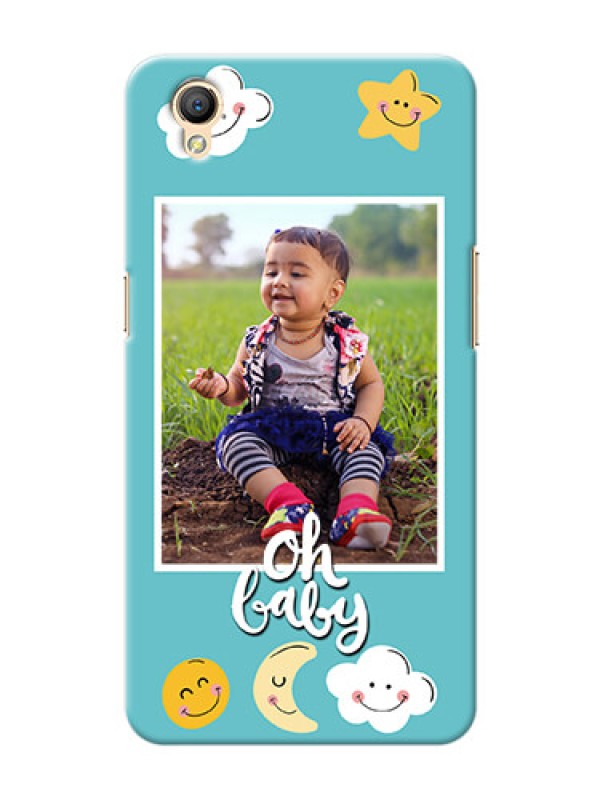 Custom Oppo A37F kids frame with smileys and stars Design