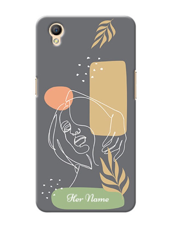 Custom Oppo A37F Phone Back Covers: Gazing Woman line art Design