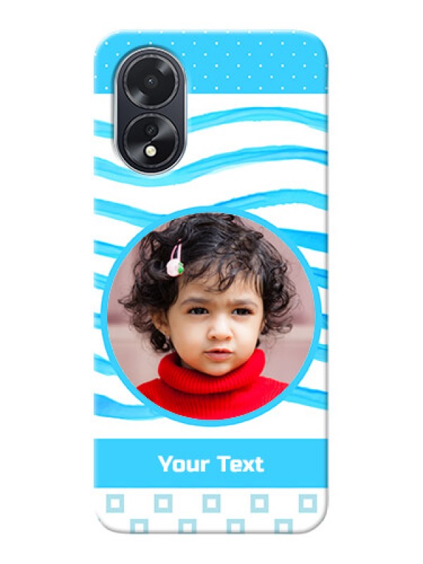 Custom Oppo A38 phone back covers: Simple Blue Case Design