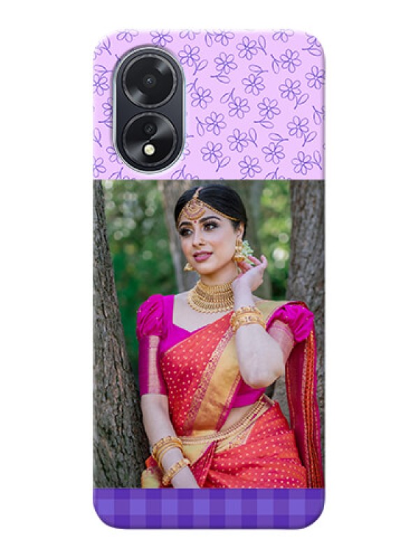 Custom Oppo A38 Mobile Cases: Purple Floral Design