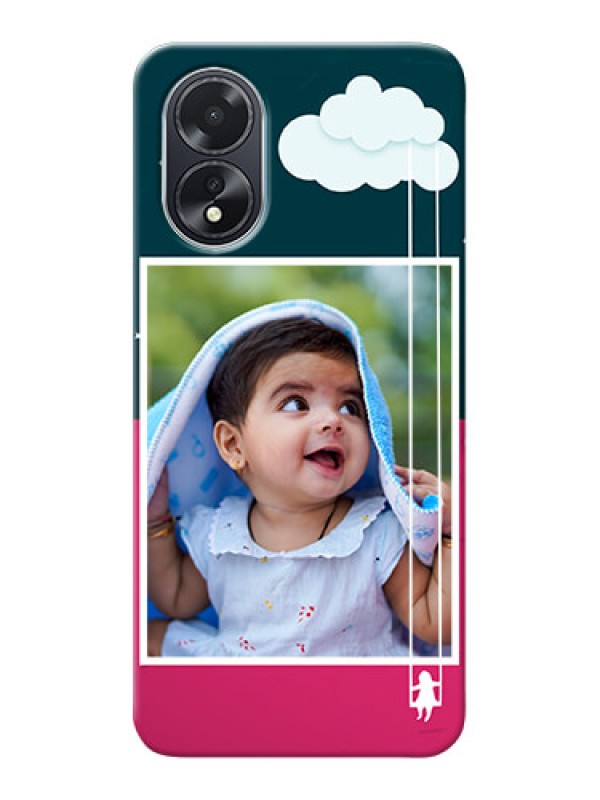 Custom Oppo A38 custom phone covers: Cute Girl with Cloud Design