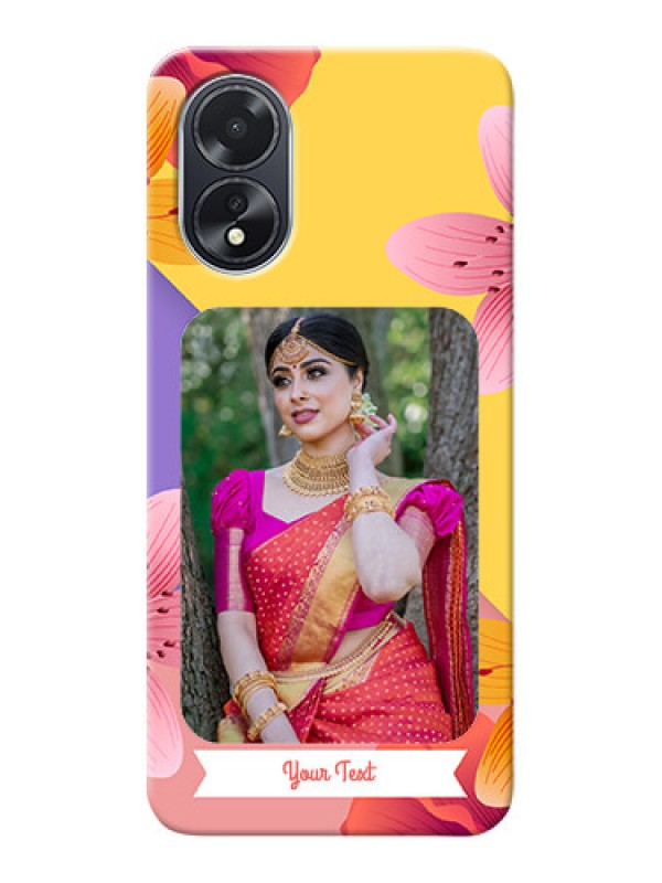 Custom Oppo A38 Mobile Covers: 3 Image With Vintage Floral Design