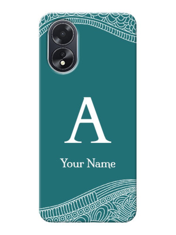 Custom Oppo A38 Personalized Phone Case with line art pattern with custom name Design