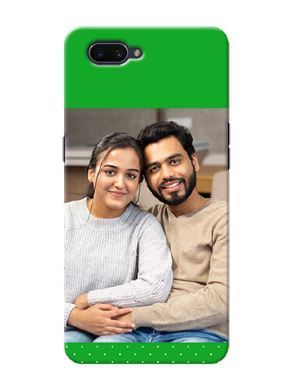 Custom OPPO A3s Personalised mobile covers: Green Pattern Design