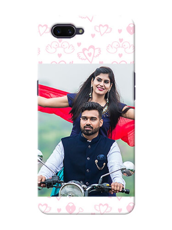 Custom OPPO A3s personalized phone covers: Pink Flying Heart Design