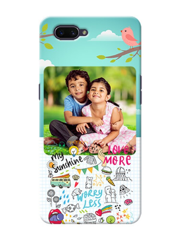 Custom OPPO A3s phone cases online: Doodle love Design