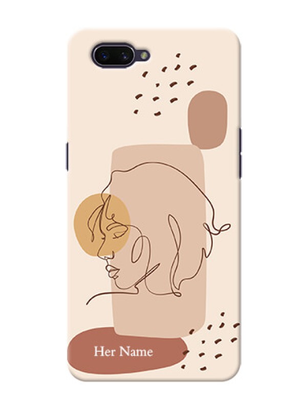 Custom Oppo A3S Custom Phone Covers: Calm Woman line art Design