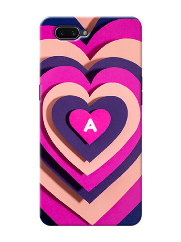 Custom Oppo A3S Custom Mobile Case with Cute Heart Pattern Design