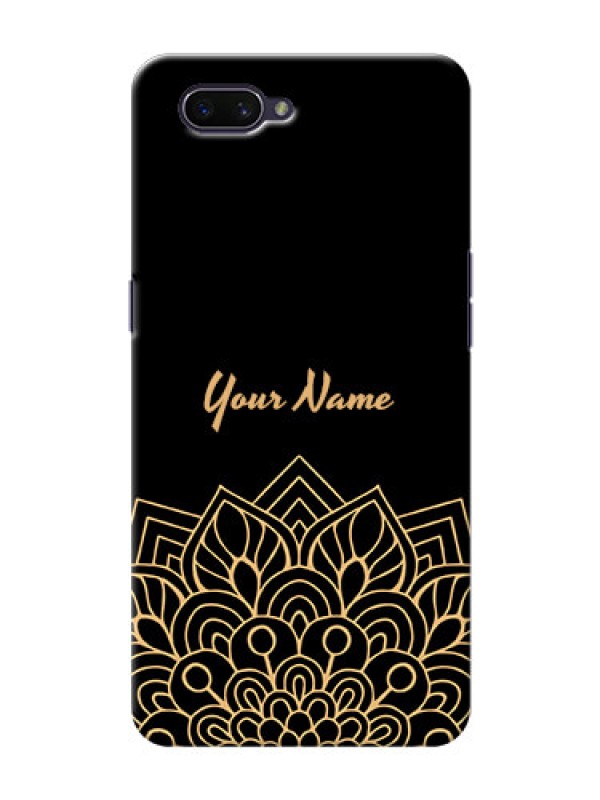 Custom Oppo A3S Back Covers: Golden mandala Design