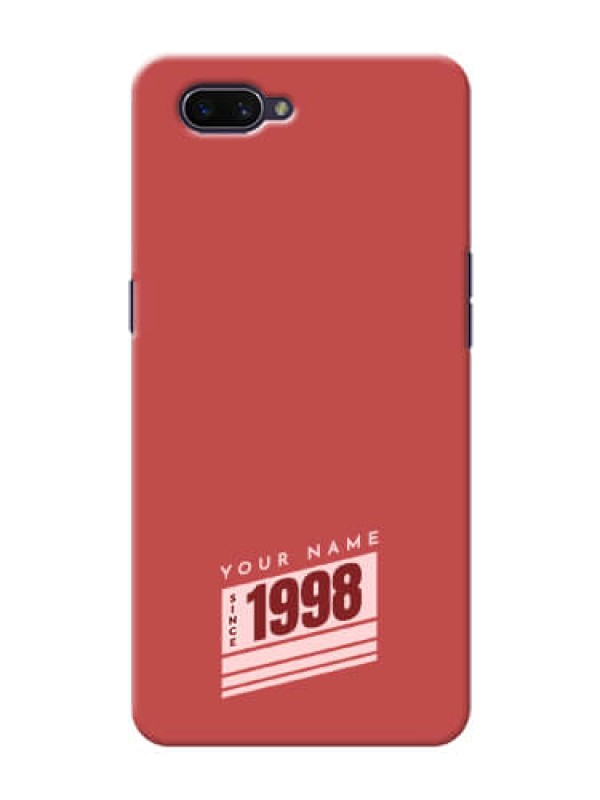 Custom Oppo A3S Phone Back Covers: Red custom year of birth Design