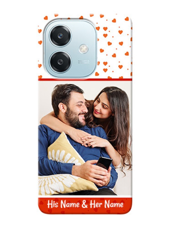 Custom Oppo A3x 5G Phone Back Covers: Orange Love Symbol Design