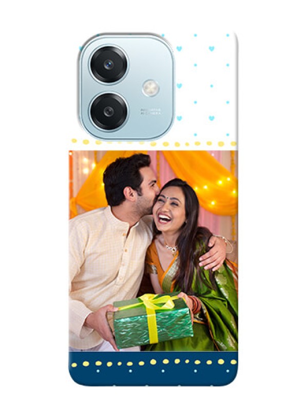 Custom Oppo A3x 5G Phone Covers: White and Blue Abstract Design