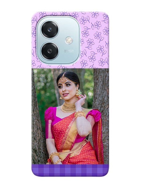 Custom Oppo A3x 5G Mobile Cases: Purple Floral Design