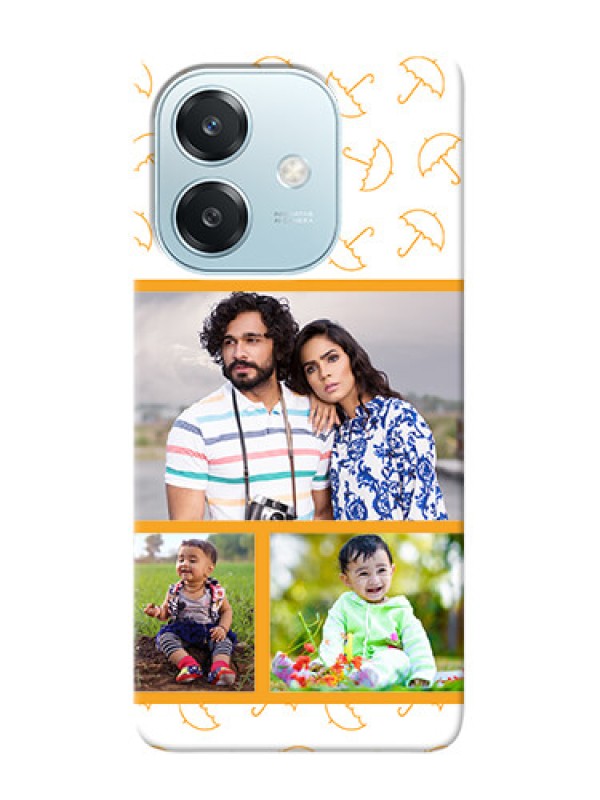 Custom Oppo A3x 5G Personalised Phone Cases: Yellow Pattern Design