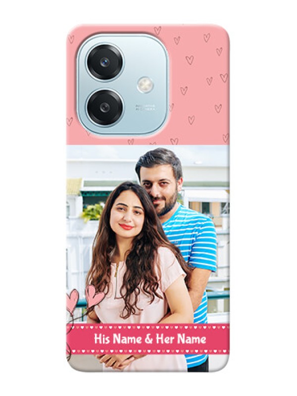 Custom Oppo A3x 5G phone back covers: Love Design Peach Color