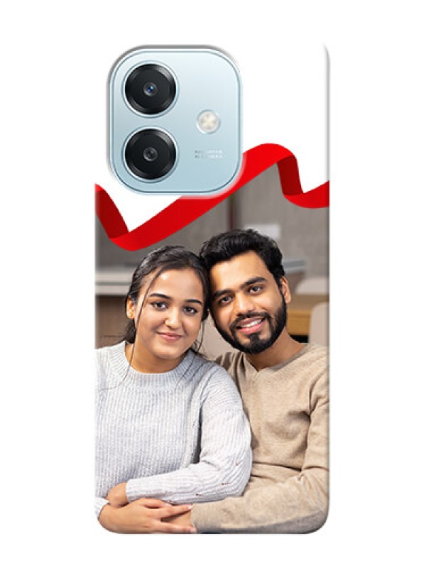 Custom Oppo A3x 5G custom phone cases: Red Ribbon Frame Design