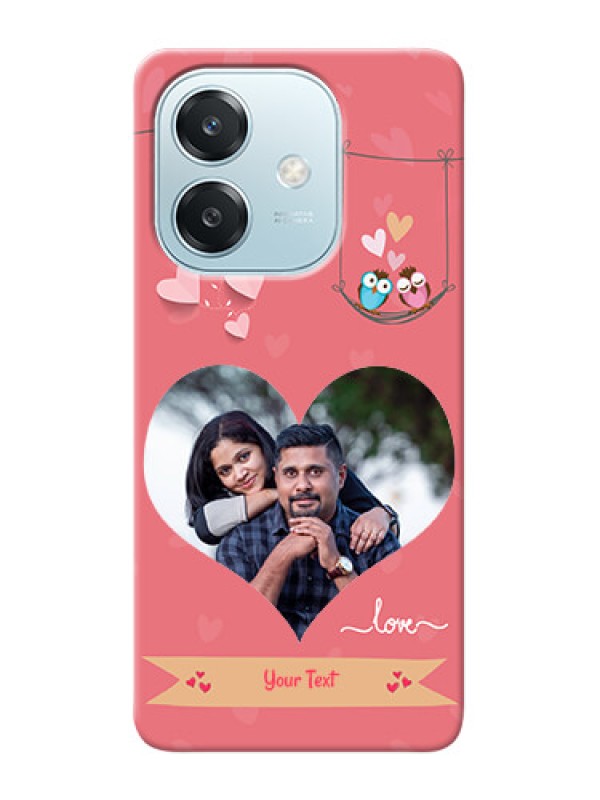 Custom Oppo A3x 5G custom phone covers: Peach Color Love Design