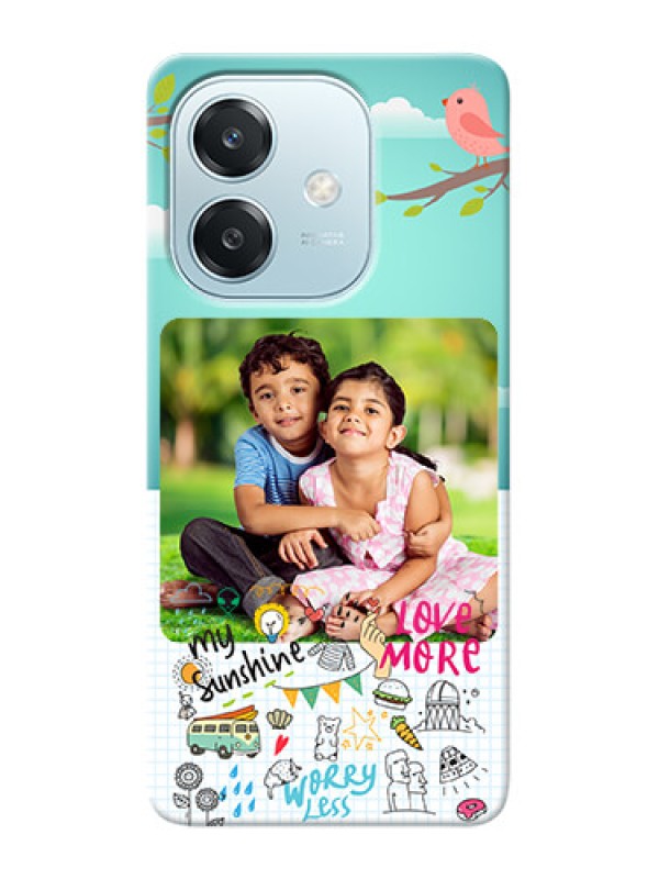 Custom Oppo A3x 5G phone cases online: Doodle love Design