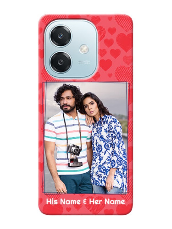 Custom Oppo A3x 5G Mobile Back Covers: with Red Heart Symbols Design