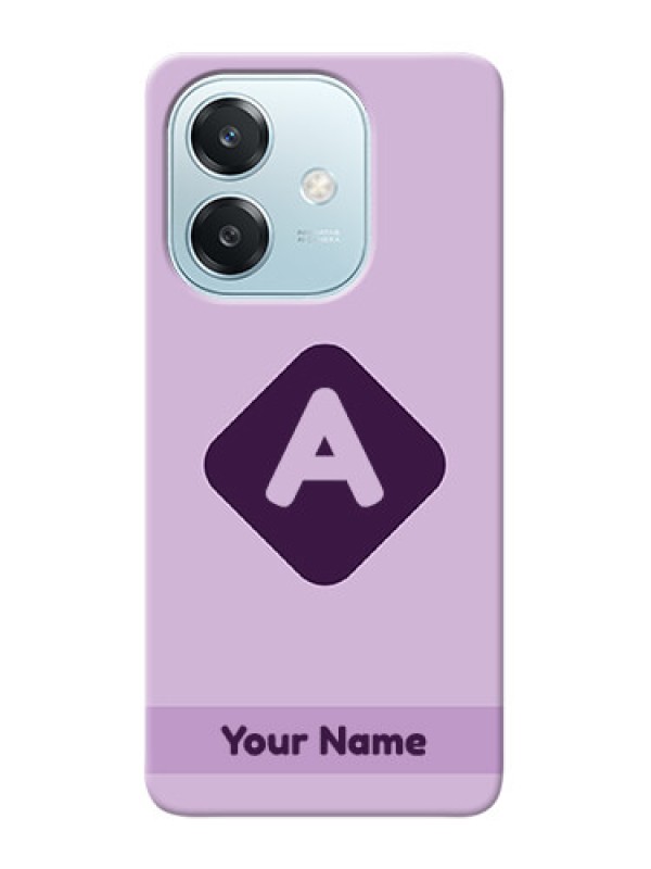 Custom Oppo A3x 5G Custom Mobile Case with Custom Letter in curved badge Design