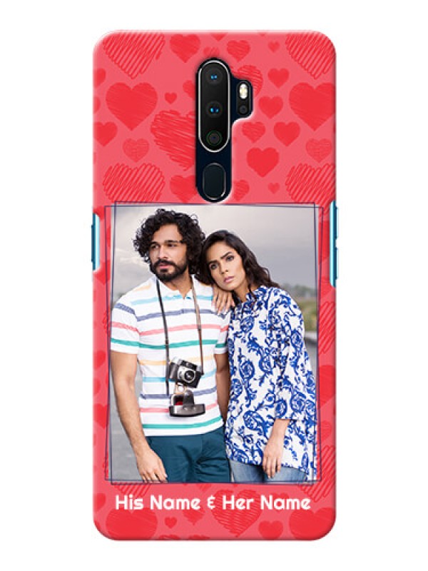 Custom Oppo A5 2020 Mobile Back Covers: with Red Heart Symbols Design