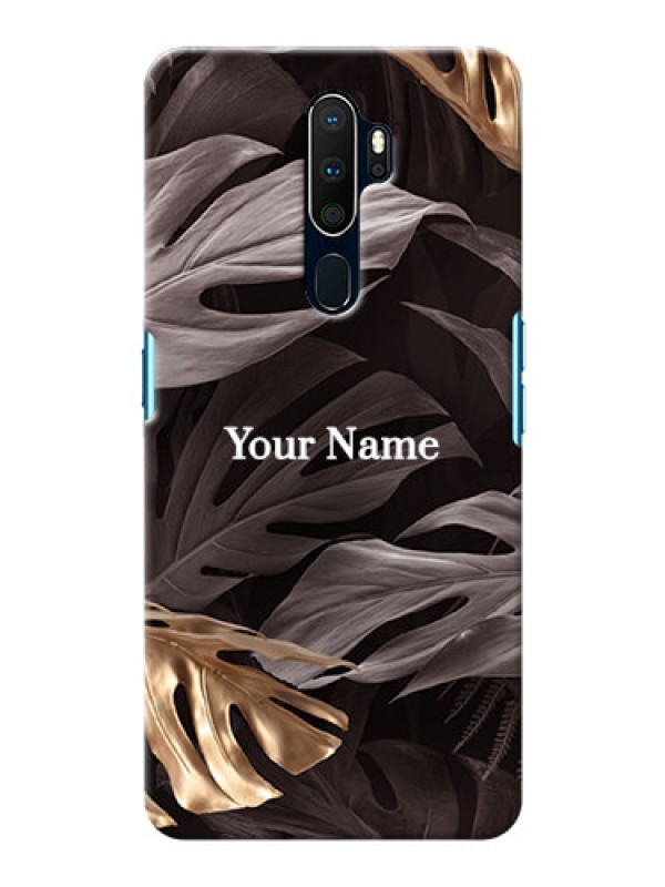 Custom Oppo A5 2020 Mobile Back Covers: Wild Leaves digital paint Design