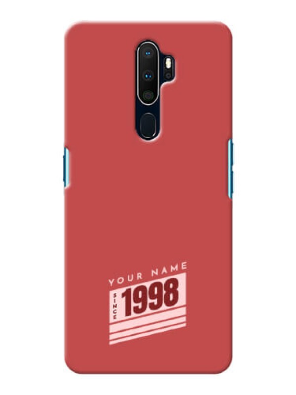 Custom Oppo A5 2020 Phone Back Covers: Red custom year of birth Design