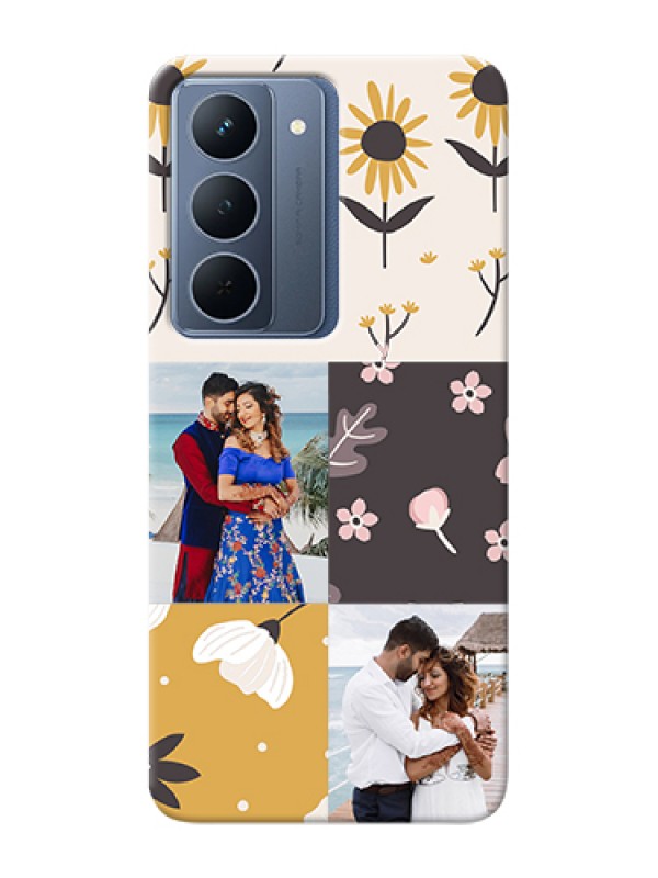 Custom Oppo A5 5G Custom Hard Phone Case - 3 Images With Floral Design