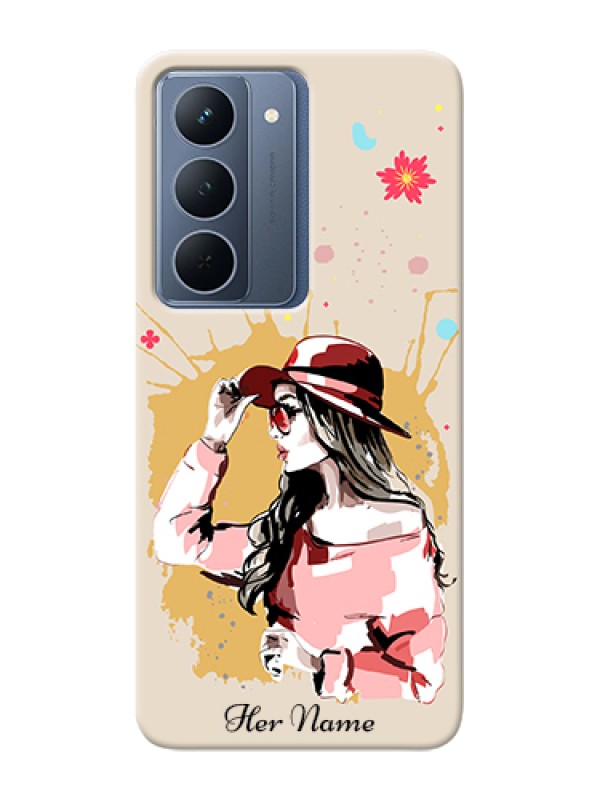 Custom Oppo A5 5G Custom Hard Phone Case - Women With Pink Hat Design