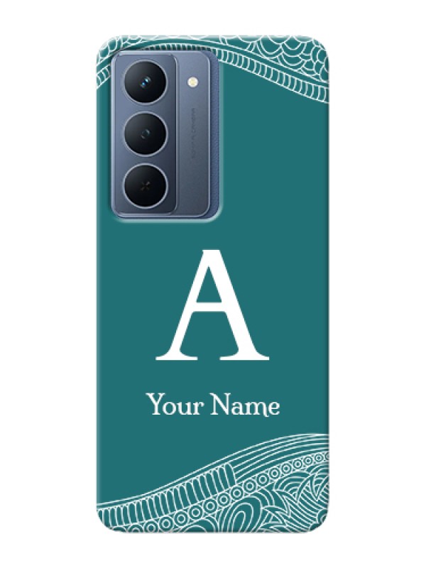 Custom Oppo A5 5G Custom Hard Phone Case - Line Art Pattern With Custom Name Design