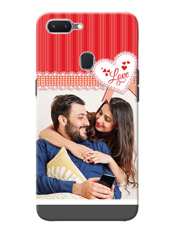 Custom Oppo A5 phone cases online: Red Love Pattern Design