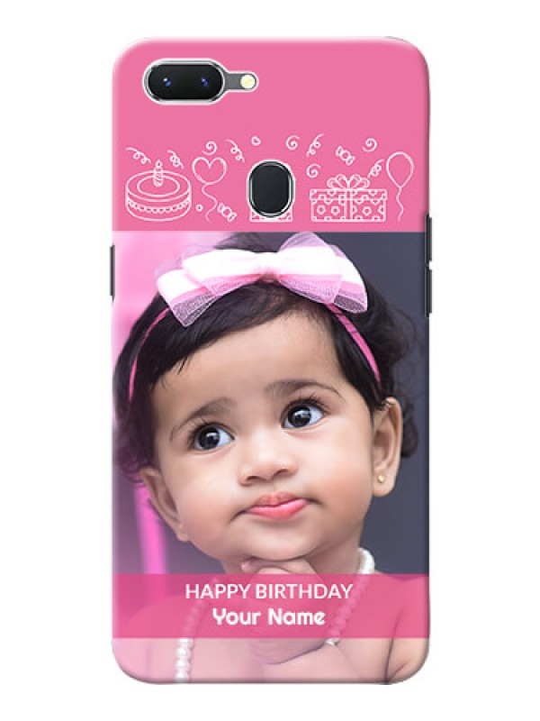 Custom Oppo A5 Custom Mobile Cover with Birthday Line Art Design