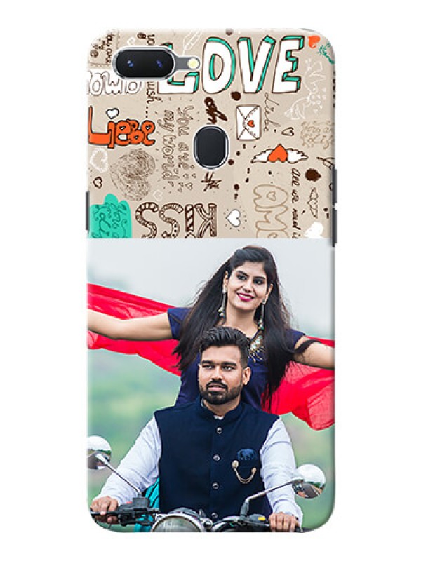 Custom Oppo A5 Personalised mobile covers: Love Doodle Pattern 