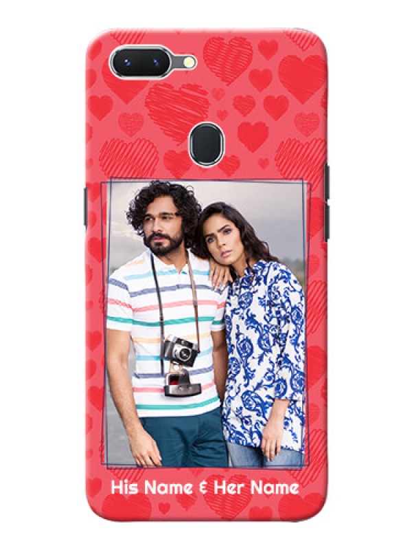Custom Oppo A5 Mobile Back Covers: with Red Heart Symbols Design