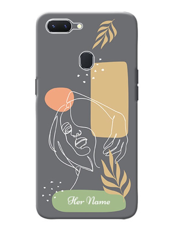 Custom Oppo A5 Phone Back Covers: Gazing Woman line art Design