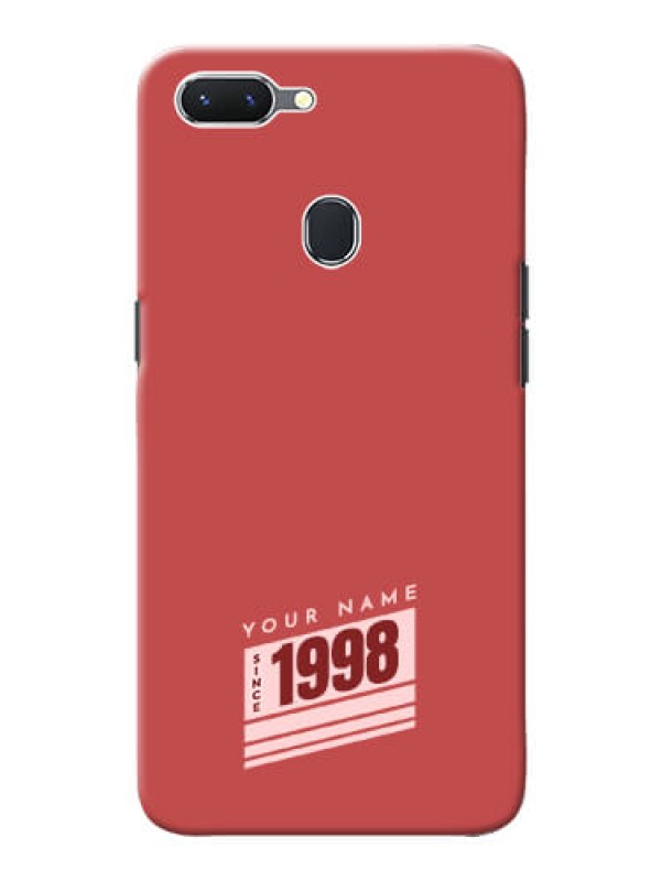 Custom Oppo A5 Phone Back Covers: Red custom year of birth Design