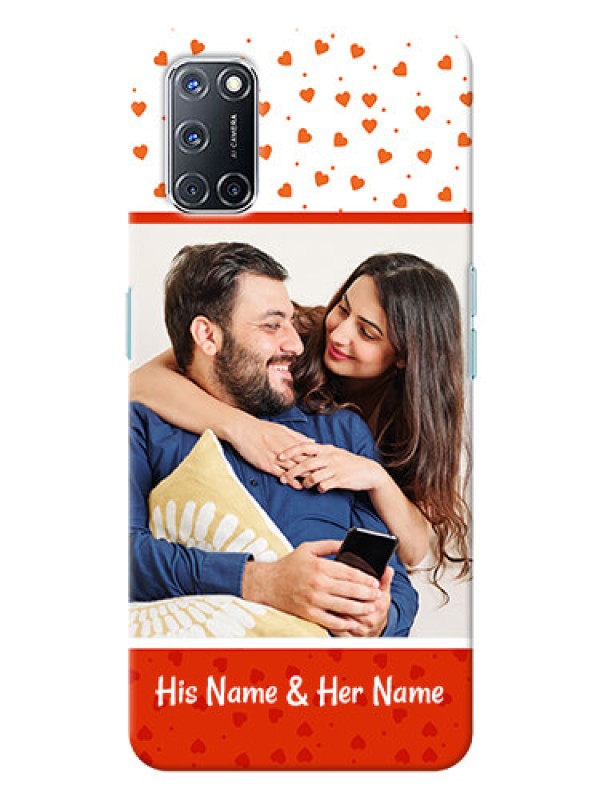 Custom Oppo A52 Phone Back Covers: Orange Love Symbol Design