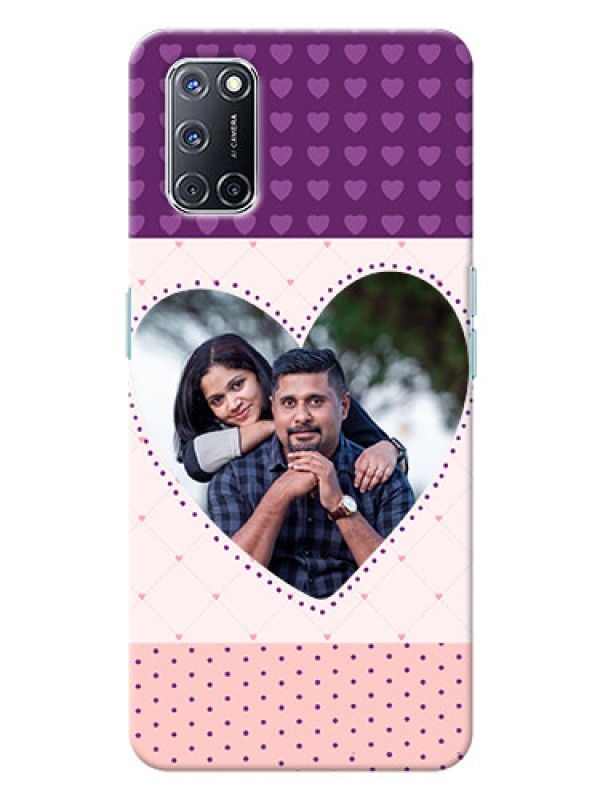 Custom Oppo A52 Mobile Back Covers: Violet Love Dots Design