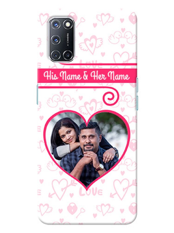 Custom Oppo A52 Personalized Phone Cases: Heart Shape Love Design
