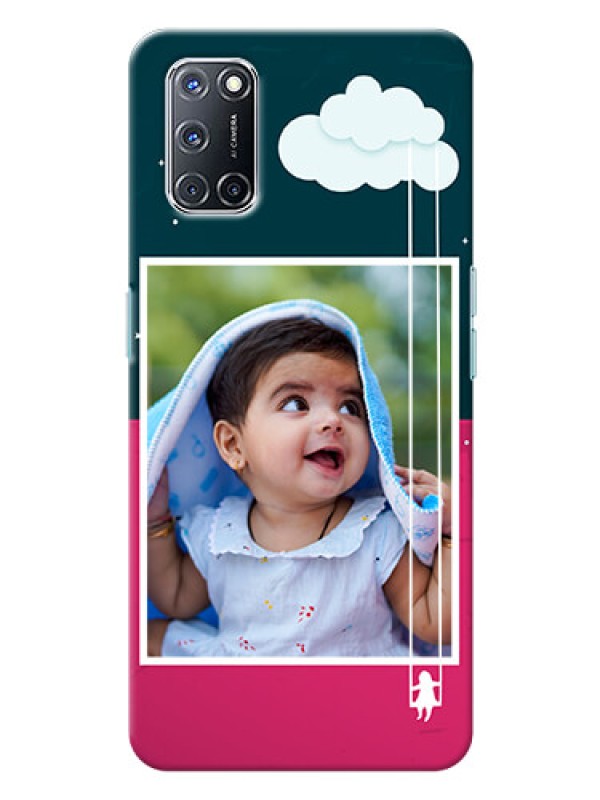 Custom Oppo A52 custom phone covers: Cute Girl with Cloud Design