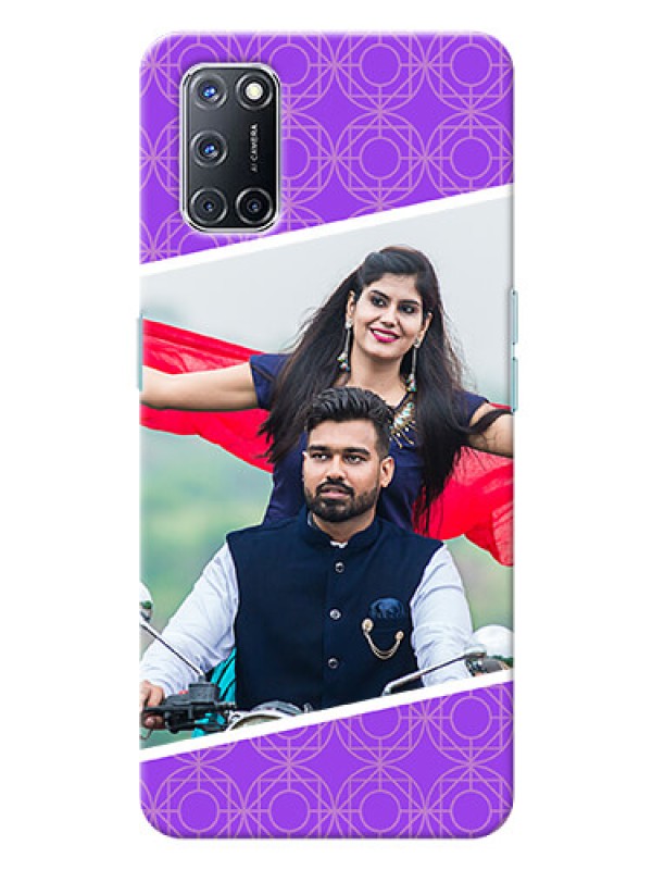 Custom Oppo A52 mobile back covers online: violet Pattern Design