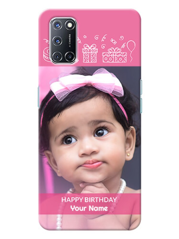 Custom Oppo A52 Custom Mobile Cover with Birthday Line Art Design