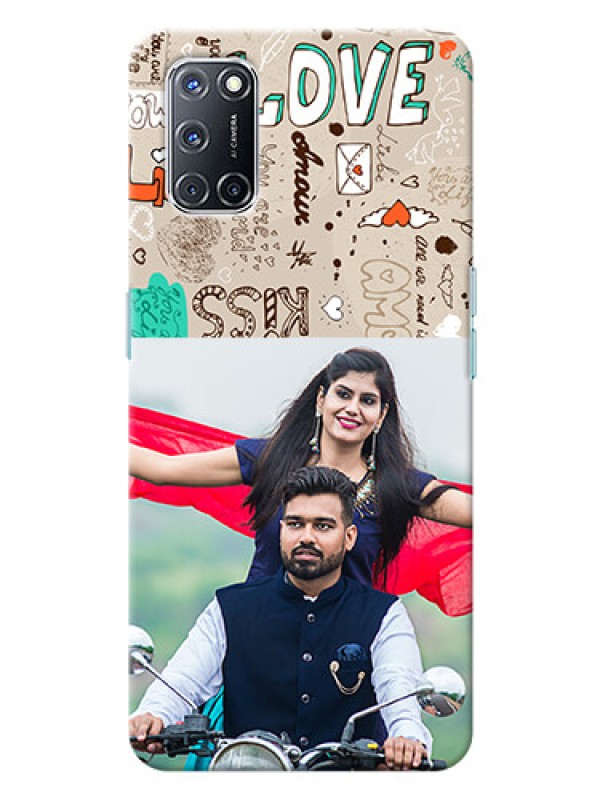 Custom Oppo A52 Personalised mobile covers: Love Doodle Pattern 