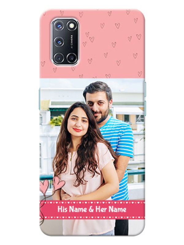 Custom Oppo A52 phone back covers: Love Design Peach Color