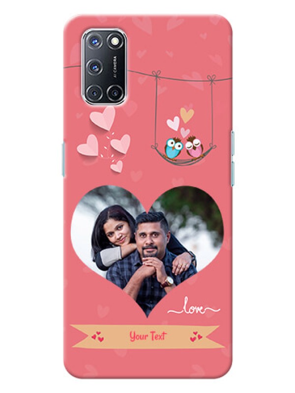Custom Oppo A52 custom phone covers: Peach Color Love Design 