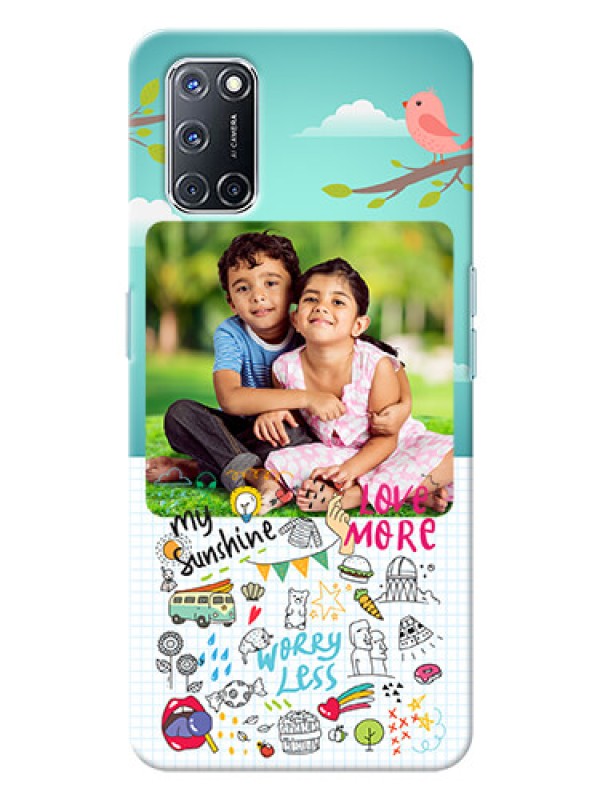Custom Oppo A52 phone cases online: Doodle love Design