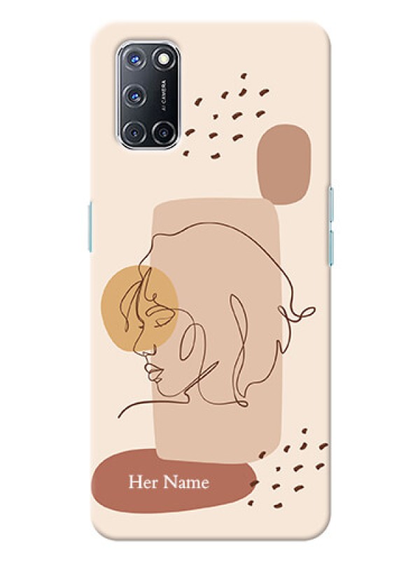 Custom Oppo A52 Custom Phone Covers: Calm Woman line art Design