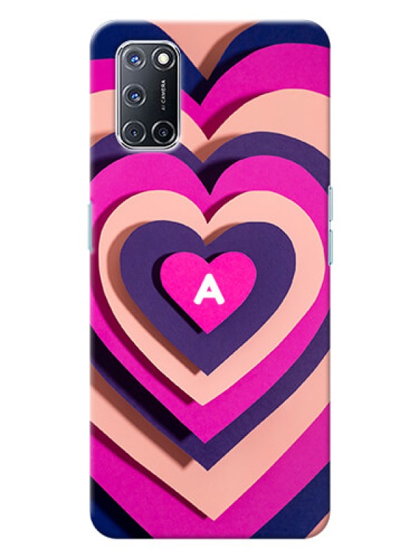 Custom Oppo A52 Custom Mobile Case with Cute Heart Pattern Design