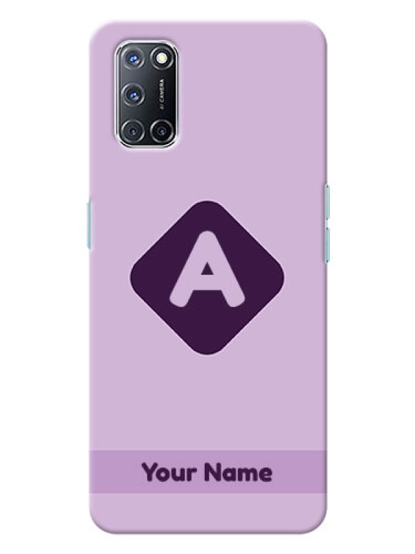 Custom Oppo A52 Custom Mobile Case with Custom Letter in curved badge Design